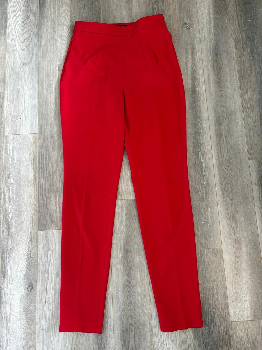 Zara Red High-Waist Tailored Trousers Sz Medium